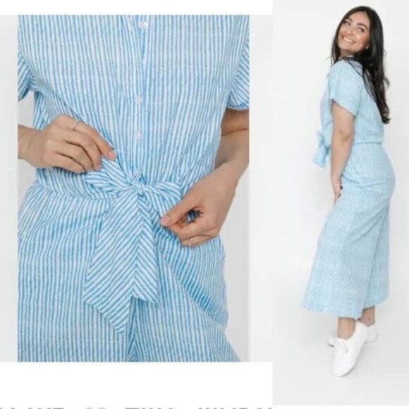 NWT Smash + Tess Fresh Romper‎ Stripe Jumpsuit Women Size Small - Picture 8 of 10
